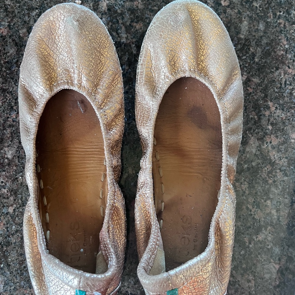 Tieks Gold Comfort Flats with Flexible Design